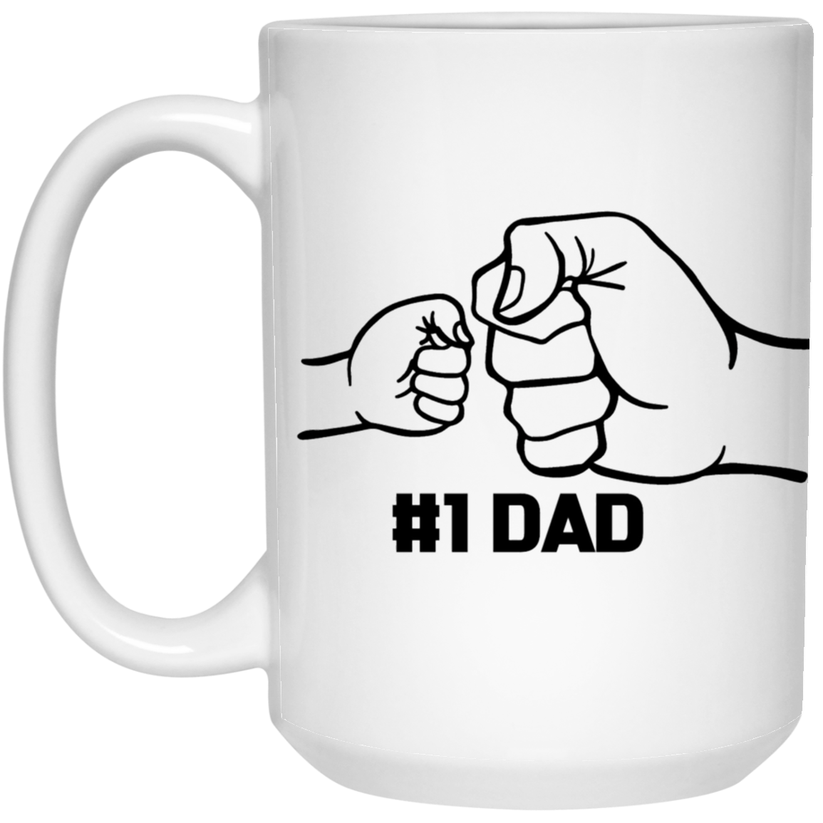 # 1 Dad 15 oz. White Mug